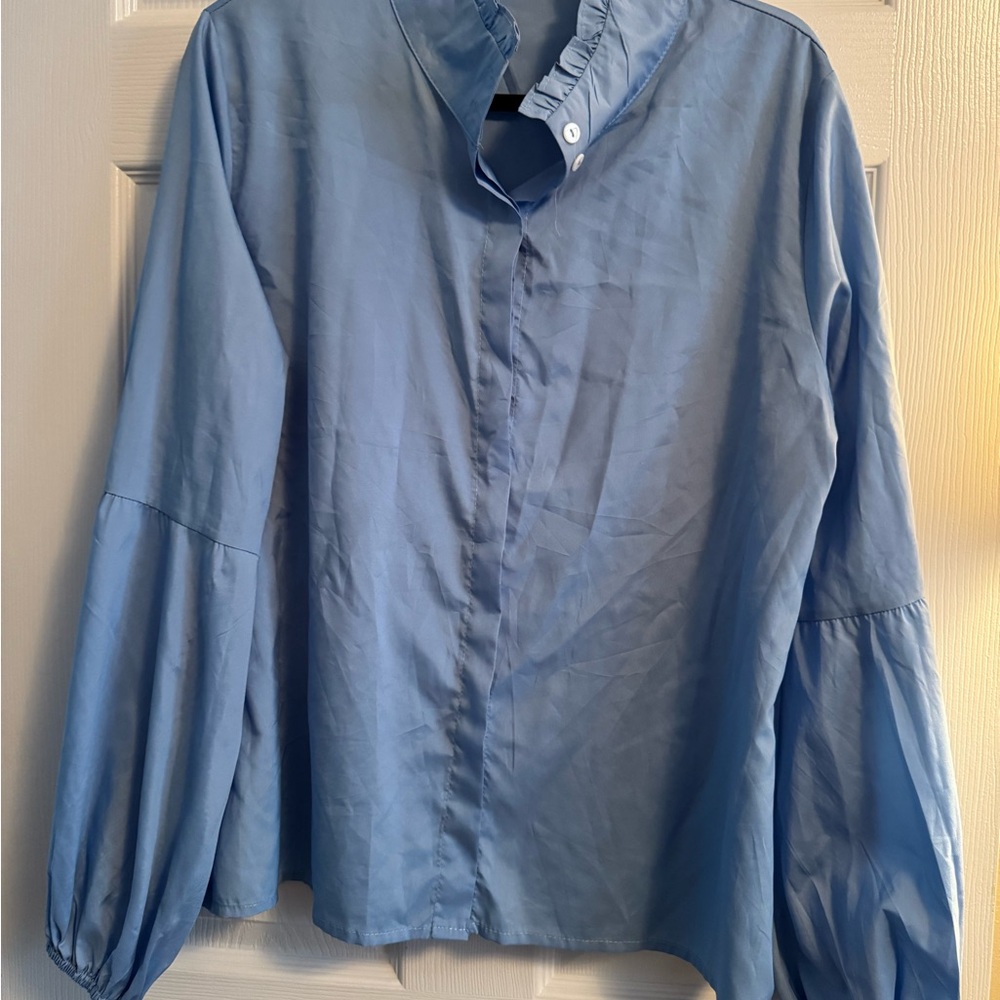 Hand Crafted Blue Button Down Shirt